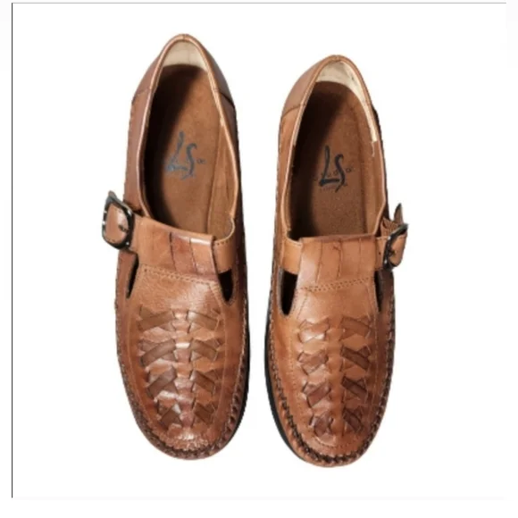 Life Stride Leather Woven Slip On Loafers Brown Size 7N - Picture 2 of 14